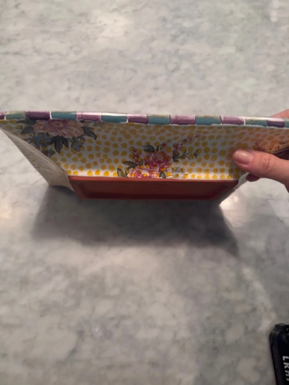 Striped Purple & Green Decorative Catchall Tray